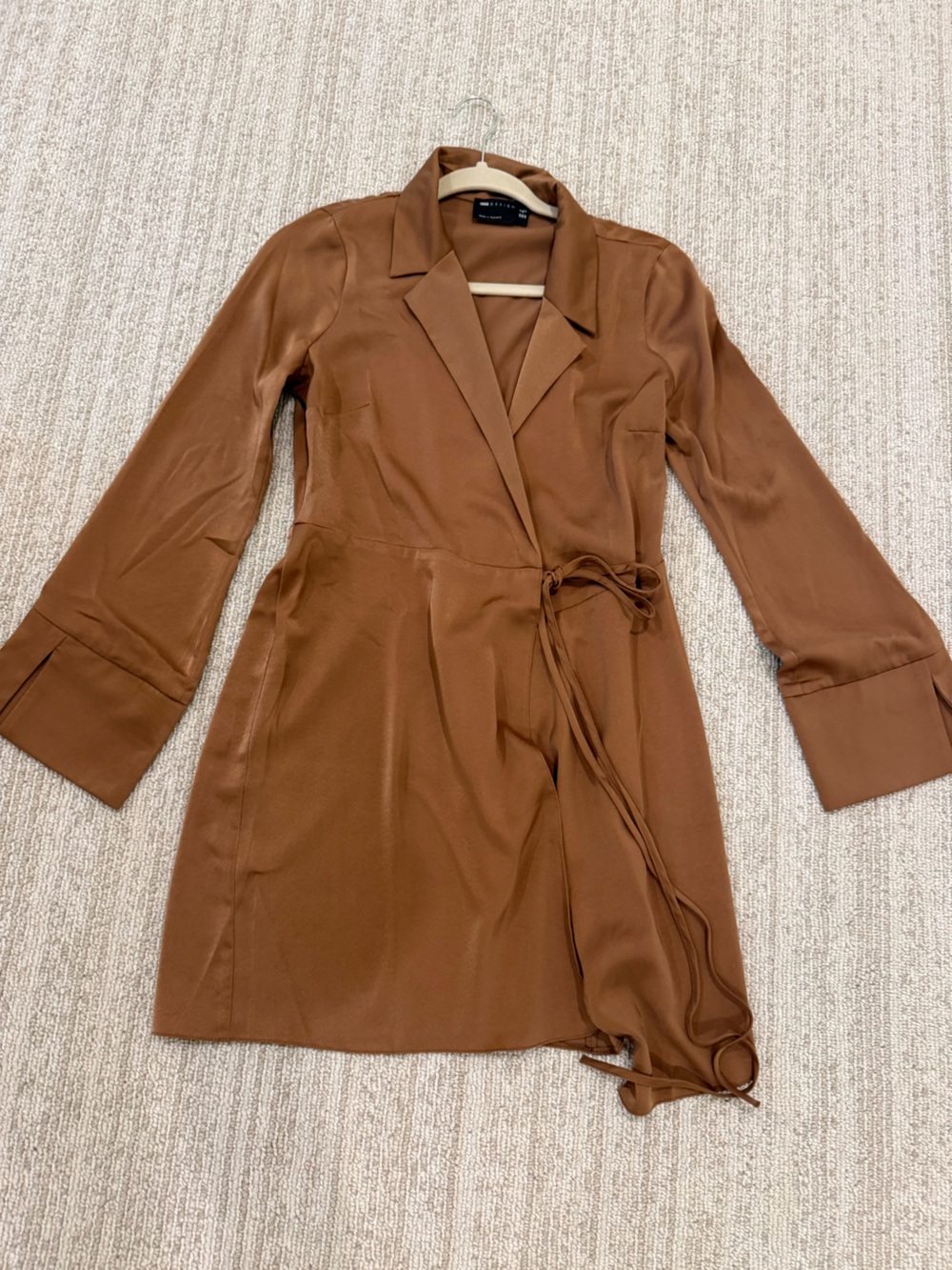 ASOS Brown silk wrap dress